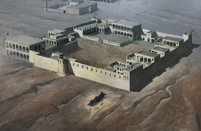 Reconstruction study painting of the Doha Palace
