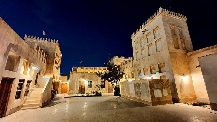 Historic houses of Al Wakrah at night
